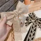 Broche à gros nœud en dentelle pour femme tissu vintage nœud papillon brodé cravate de la