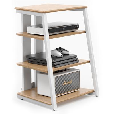 FITUEYES 4-Tier Wooden AV Component Media Stand Stereo Cabinet