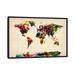 iCanvas 'Map of The World (Abstract Painting)' by Michael Tompsett Painting Print on Canvas Metal in Black/Brown/White | Wayfair