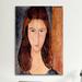 iCanvas 'Portrait of Jeanne Hebuterne' by Amedeo Modigliani Painting Print on Canvas in Black/Orange/Red | 12 H x 8 W x 0.75 D in | Wayfair