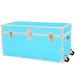 Williston Forge Chaimas XXL Rhino Storage Trunk w/Wheels Manufactured Wood in Blue | 18 H x 36 W x 18 D in | Wayfair