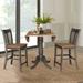 August Grove® Sprayberry 3 - Piece Counter Height Drop Leaf Solid Wood Dining Set Wood in Black/Brown | 35.5 H in | Wayfair