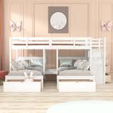 Harriet Bee Full Over Twin & Twin Bunk Bed Wood in White | 64.6 H x 76 W x 114.8 D in | Wayfair B342C72AFFF24A01938950B65F4EA36B