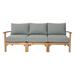 Willow Creek Designs Huntington Teak Outdoor Sofa w/ Sunbrella Cushions Wood/Natural Hardwoods/Teak in Brown/White | Wayfair