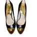 Michael Kors Shoes | Michael Kors Black Heel With Gold Metal Toe Women’s Size 8m 4” Heel | Color: Black | Size: 8m