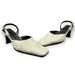 Nine West Shoes | Nine West - Fabric & Lace - White & Cream - Square Toe Low Heels - Size 7.5 | Color: Cream/White | Size: 7.5