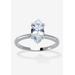 Women's 2.0 Tcw Marquise Cubic Zirconia Silvertone Solitaire Engagement Ring by PalmBeach Jewelry in Cubic Zirconia (Size 6)