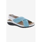 Extra Wide Width Women's Drew Bon Voyage Sandals by Drew in Blue Fabric (Size 6 WW)