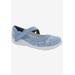 Extra Wide Width Women's Drew Rainbow Flats by Drew in Blue Floral Canvas (Size 11 WW)