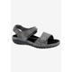 Extra Wide Width Women's Drew Workaroud Sandals by Drew in Black Fabric (Size 11 WW)