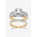 Women's Gold over Silver Bridal Ring Set Cubic Zirconia (1 3/4 cttw TDW) by PalmBeach Jewelry in Gold (Size 9)