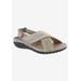 Wide Width Women's Drew Bon Voyage Sandals by Drew in Beige Fabric (Size 8 1/2 W)