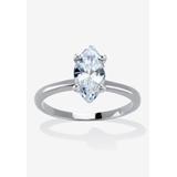 Women's 2.0 Tcw Marquise Cubic Zirconia Silvertone Solitaire Engagement Ring by PalmBeach Jewelry in Cubic Zirconia (Size 6)