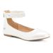 Nine West Shoes | Nine West Ankle Strap Dress Flats - Size 1 | Color: White | Size: 1g