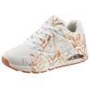 Sneaker SKECHERS "UNO - METALLIC LOVE", Damen, Gr. 40, gold (weiß, goldfarben), Lederimitat, sportlich, Schuhe, Freizeitschuh, Halbschuh, Schnürschuh mit trendigen Metallic-Print