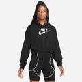 Kapuzensweatshirt NIKE SPORTSWEAR "Club Fleece Women's Cropped Hoodie" Gr. XL (48/50), schwarz-weiß (black, white) Damen Sweatshirts