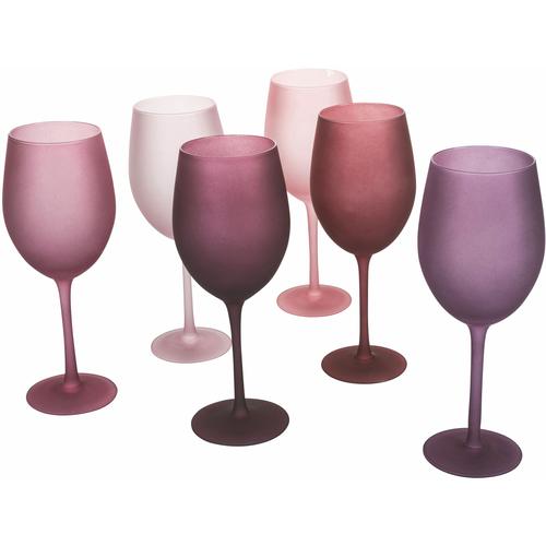 „Weinglas VILLA D’ESTE „“Happy Hour Provence““ Trinkgefäße Gr. Ø 7,5 cm x 24 cm, 550 ml, 6 tlg., rosa (rosa, violett, helllila) Weinglas Weingläser und Dekanter Gläser-Set, 6-teilig, Inhalt 550 ml“