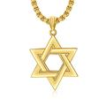 PDTJMTG Star of David Necklace Sterling Silver Jewish Necklace for Men (Gold)