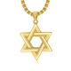 PDTJMTG Star of David Necklace Sterling Silver Jewish Necklace for Men (Gold)