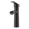 Robinet de lavabo laiton/zinc, noir, eau chaude/froide, flexibles, bec bas, levier unique