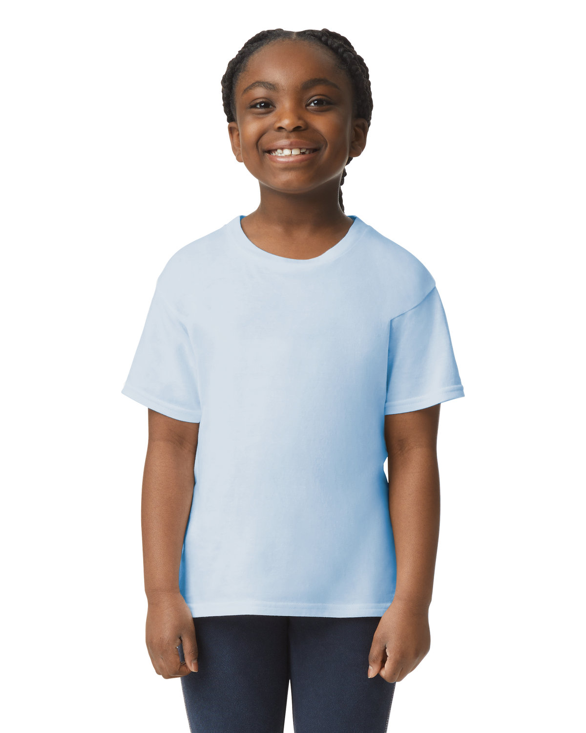 Gildan G640B Youth Softstyle T-Shirt in Light Blue size XS | ring spun cotton 64000B - Gildan