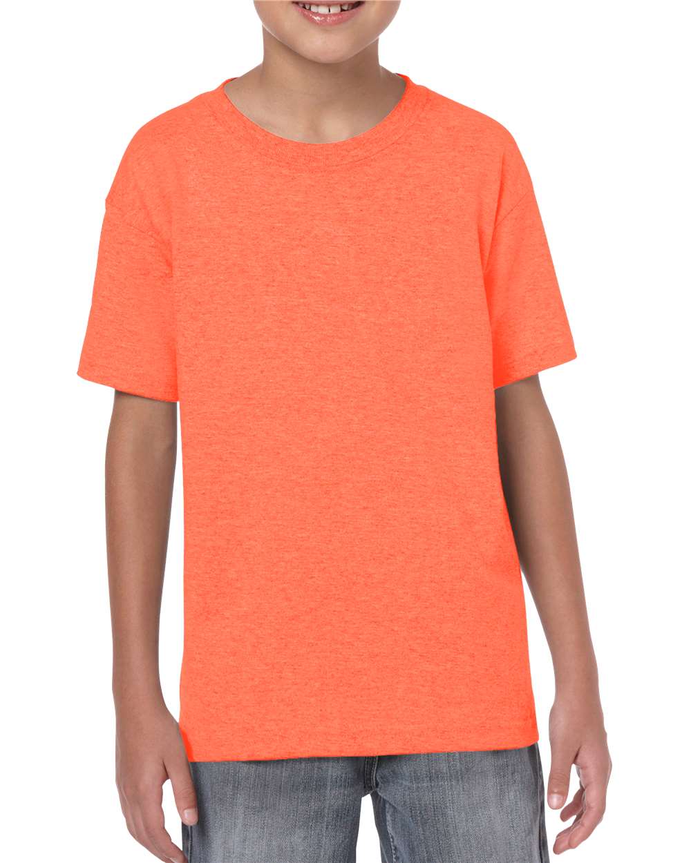 Gildan G640B Youth Softstyle T-Shirt in Orange size Small | ring spun cotton 64000B