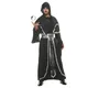 Costume de sorcier noir mystique pour hommes adultes sorcier médiéval déguisement d'Halloween