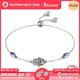 BAMOER – Bracelet à maillons en chaîne bleue Hamsa Bracelet en argent Sterling 100% zircone