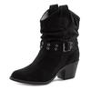 Cowboy Stiefelette LASCANA, Damen, Gr. 35, schwarz, Obermaterial: 100% Textilmaterial. Futter: 100% Textilmaterial. Decksohle: 100% Lederimitat. Laufsohle: 100% Synthetik, unifarben, modisch, Schuhe Cowboy-Stiefelette Cowboyboots Schlupfboots,...