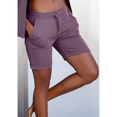 Bermudas BENCH. LOUNGEWEAR, Damen, Gr. 52/54, N-Gr, lila (mauve, meliert), Sweatware, Obermaterial: 60% Baumwolle, 40% Polyester, unifarben, meliert, Basic, Basic ca. Mitte Oberschenkel, Hosen, mit aufgeschlagenen Beinsäumen und seitlichen Taschen,... Image