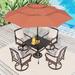 5-Piece Patio Dining Set of 4 Swivel Steel Rattan Chairswith Deep-seating and Back Cushions Chairs and 1 Metal Framed Table