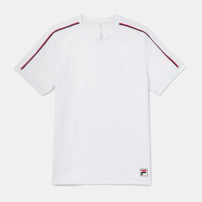 Fila Heritage Essentials Jacquard Crew Men's Tennis Apparel White/Fila Navy/Fila Red