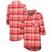 Women's Concepts Sport Red Detroit Wings Mainstay Flannel Full-Button Long Sleeve Nightshirt
