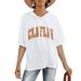Women's Gameday Couture White Claflin Panthers Flowy Lightweight Short Sleeve Hooded Top