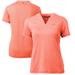 Women's Cutter & Buck Heather Orange Oklahoma State Cowboys Forge Blade V-Neck Top