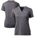 Women's Cutter & Buck Heather Charcoal North Carolina Tar Heels Forge Blade V-Neck Top