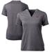 Women's Cutter & Buck Heather Charcoal Virginia Tech Hokies Forge Blade V-Neck Top