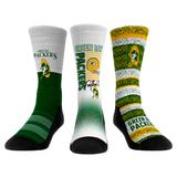 Unisex Rock Em Socks Green Bay Packers Throwback Three-Pack Crew Sock Set