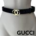 Gucci Accessories | Gucci 70s/ 80s Suede Belt Black Double Gold Logo Buckle Signed Leather Signed | Color: Black/Gold | Size: 31.25 Buckle To End