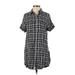 BeachLunchLounge Casual Dress - Shift: Black Plaid Dresses - Women's Size X-Small