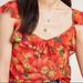 Anthropologie Tops | Anthropologie Strawberry Print Cami, Size 0, Brand New | Color: Red | Size: 0