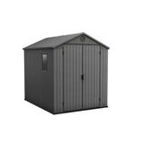 Keter Darwin 6x 8 ft. Resin Outdoor Storage Shed w/ Floor for Patio Furniture & Tools, Graphite in Gray | 87 H x 96 W x 75 D in | Wayfair 252273