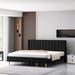 George Oliver Deeb Upholstered Platform Bed Frame w/ Wingback Headboard Linen in Black | King | Wayfair FB74B5C067A34B009FFCE5D0B296E0CD