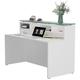 Upper Square™ Karstens 2 Person Rectangular Glass Reception Desk Wood/Glass in White | 41.93 H x 62.99 W x 29.53 D in | Wayfair