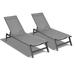 Latitude Run® 75" Long Reclining Single Chaise Set Of 2 Metal in Gray | 12 H x 22 W x 75 D in | Outdoor Furniture | Wayfair