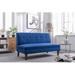 Red Barrel Studio® Rockcrest 56.3" Fabric Upholstered Loveseat w/ Rubberwood Legs Polyester in Blue | 30.5 H x 55 W x 28 D in | Wayfair