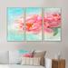 Ophelia & Co. Mountain Lake Between Mountains - Landscape Framed Canvas Wall Art Set Of 3 Canvas, in Blue/Green/Pink | 28 H x 36 W x 1 D in | Wayfair