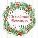 The Holiday Aisle® Wreath Watercolor Christmas Blessings 2 Canvas | 12 H x 12 W x 1.25 D in | Wayfair A2824036906A4189815A85C9B6D8352F