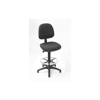 PROREGAL Arbeitsstuhl Arlington, kleiner Rückenlehne, Sitzhöhe 56-82cm, Polyurethane-Sitz, Kunststoff-Fußkreuz, Fußring, Gleiter Image