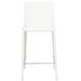 Orren Ellis Sperazza Leather 25.5" Counter Stool Upholstered/Leather/Metal/Faux leather in White | 38 H x 18 W x 22 D in | Wayfair